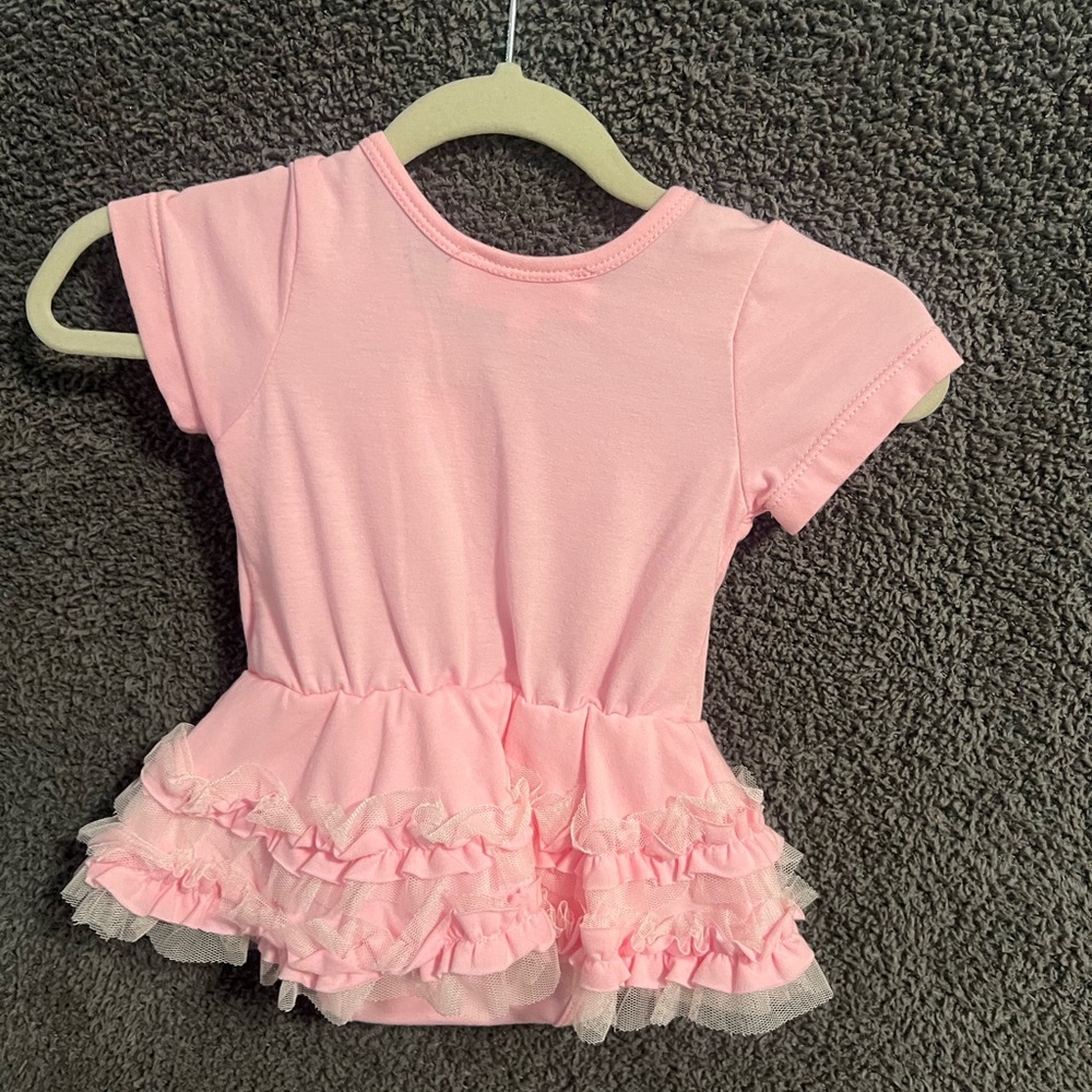 Pink Ruffled Baby Dress with Flower - Picture 5 of 5